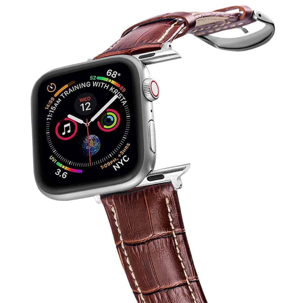 Apple Watch Bands | Alligator Grain Leather Straps | Longine Brown