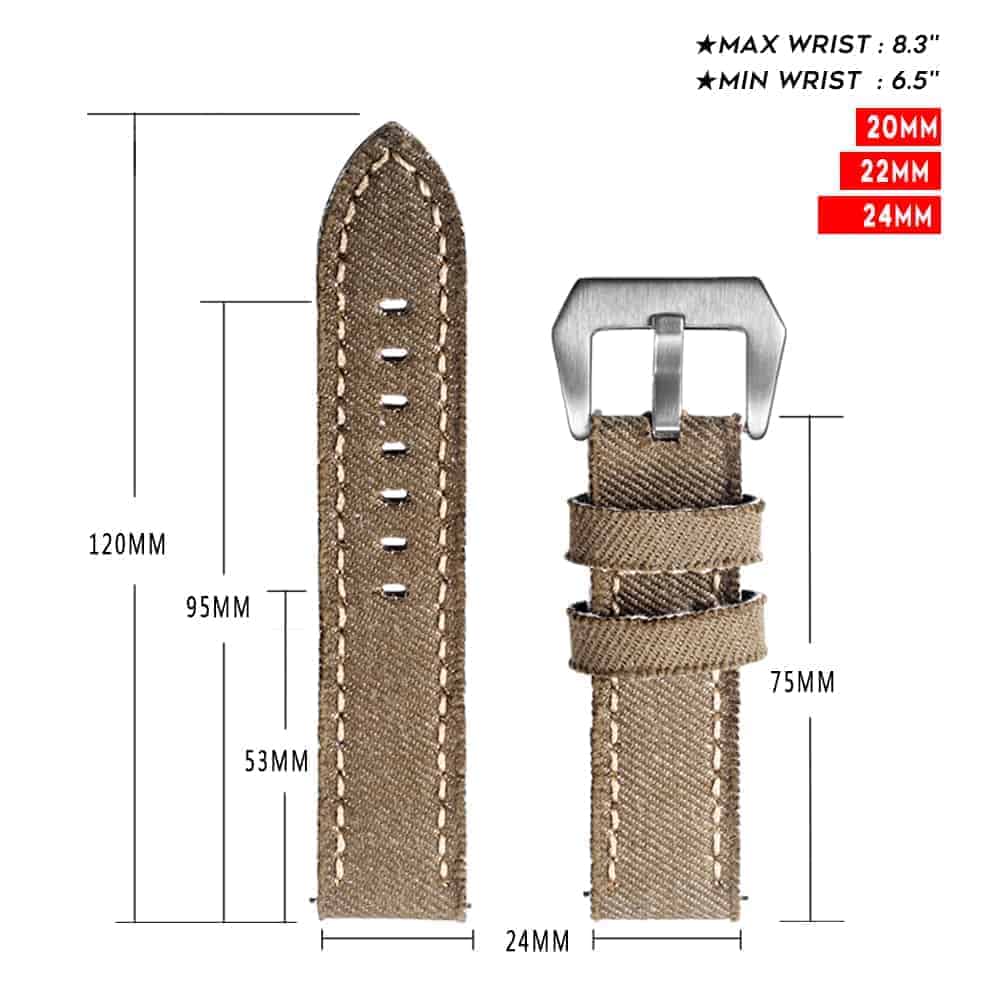 Green | Canvas Watch Straps Quick Release | Hemsut