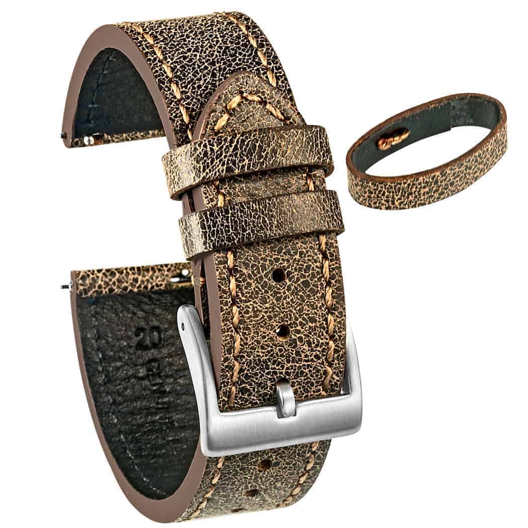 Samsung Galaxy Watch Bands | Brown Mastrotto Leather | Hemsut