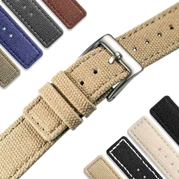 Khaki | Canvas Watch Bands Quick Release | Hemsut