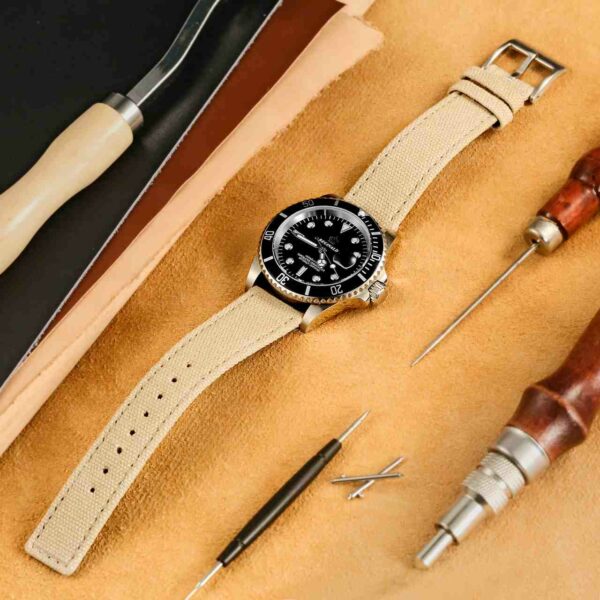 Khaki | Canvas Watch Bands Quick Release | Hemsut