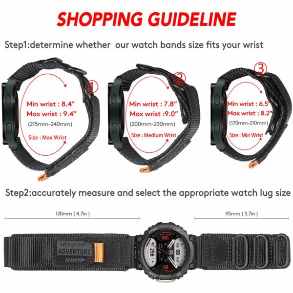 3 Loops Nylon Amazfit TREX 2 Watch Bands