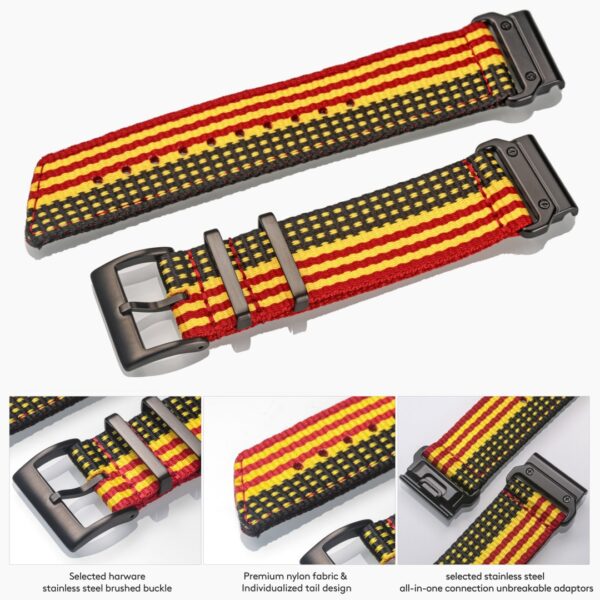 German Flag Nylon Quickfit Straps for Garmin Watches | Hemsut
