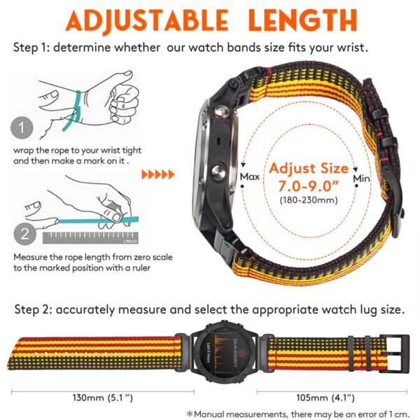 German Flag Nylon Quickfit Straps for Garmin Watches | Hemsut