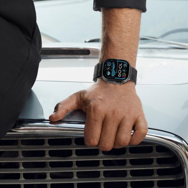 TORBOLLO New 49mm Black Milanese Loop for Apple Watch 10