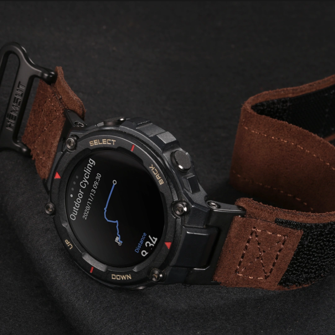 Whisky Suede Leather Straps for Amazfit T-Rex Pro