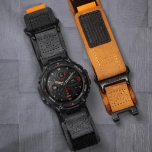 Grey Suede Leather Straps for Amazfit T-Rex Pro