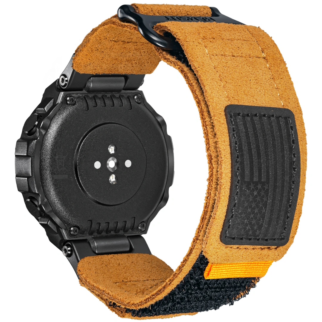 Brown Suede Leather Straps for Amazfit T-Rex Pro