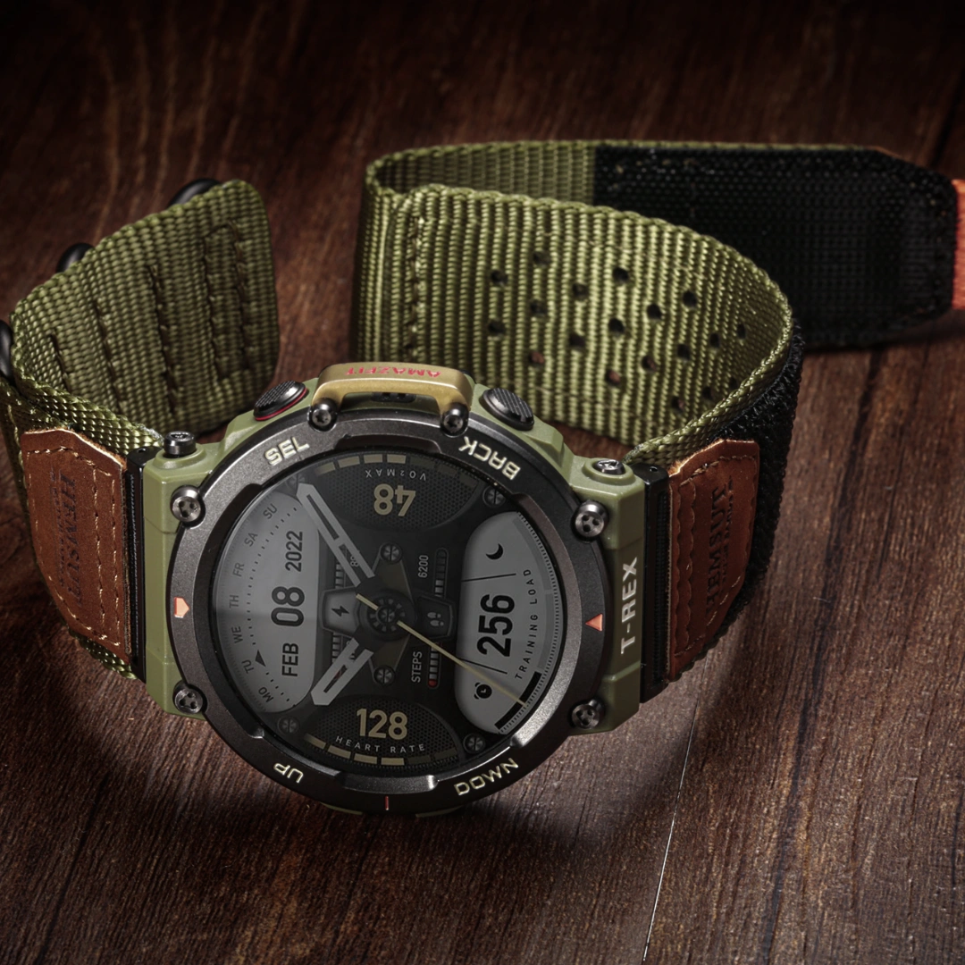Green 3 Loops Amazfit TRex Nylon Watch Bands