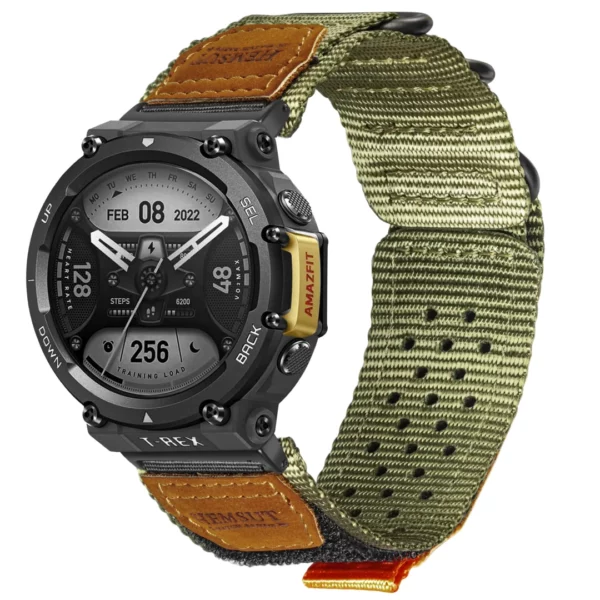 Green 3 Loops Amazfit TRex Nylon Watch Bands