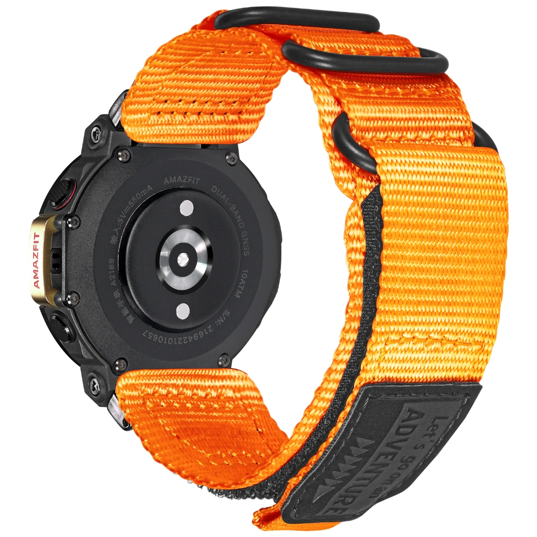 Orange 3 Loops Amazfit TRex Nylon Watch Bands