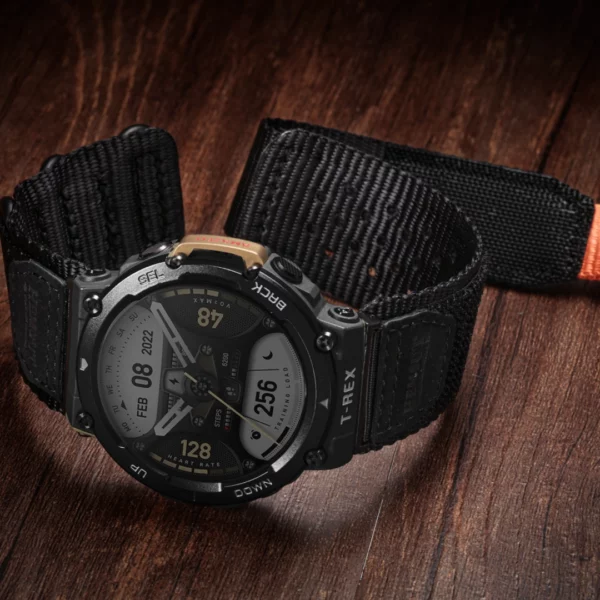 Black 3 Loops Amazfit TRex Nylon Watch Bands