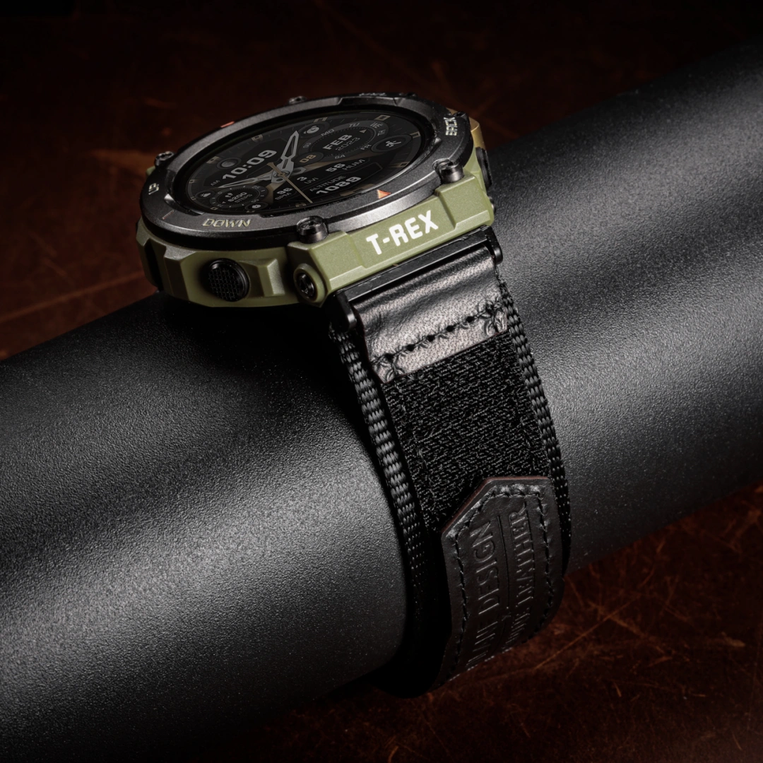 Oliva Green Davilane Leather Watch Bands for Amazfit TREX 2