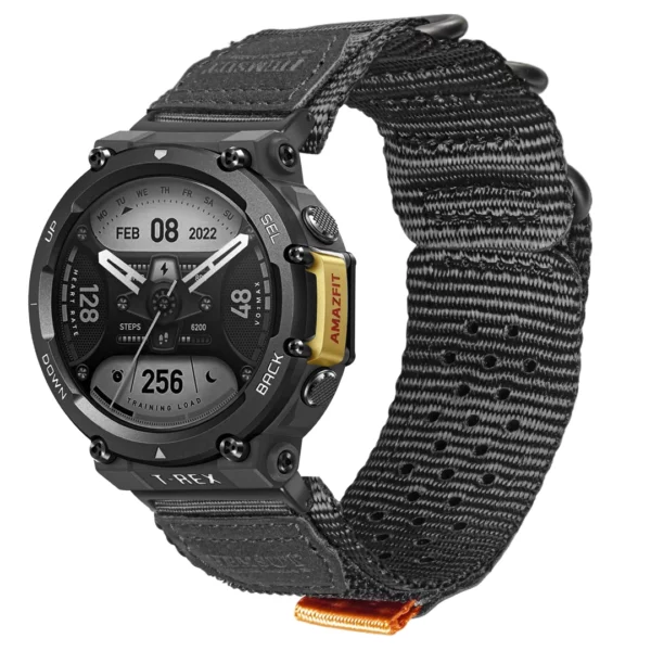 Black 3 Loops Amazfit TRex Nylon Watch Bands