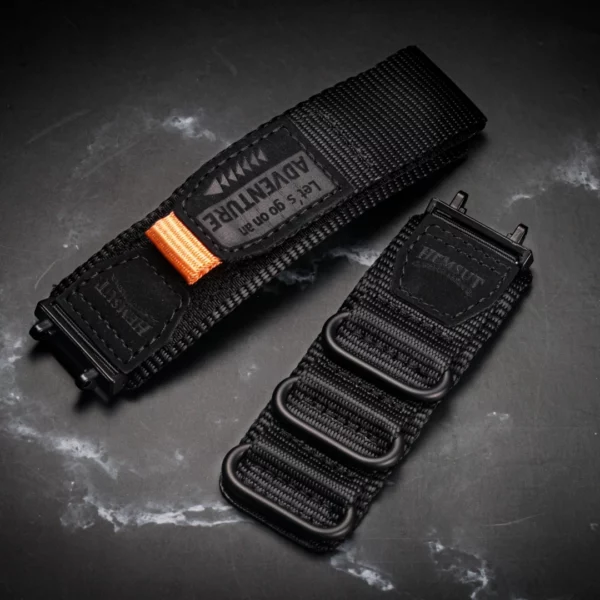 Black 3 Loops Amazfit TRex Nylon Watch Bands