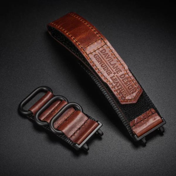 Brown Davilane Leather Watch Bands for Amazfit TREX 2