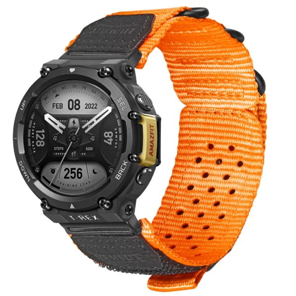 Orange 3 Loops Amazfit TRex Nylon Watch Bands