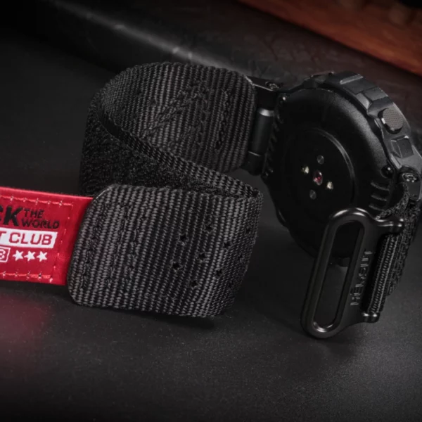 Black ShocktheWorld Nylon straps for Amazfit TRex
