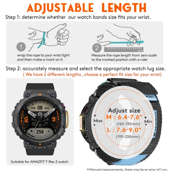 Orange Rainbow Rugged Nylon straps for Amazfit TRex