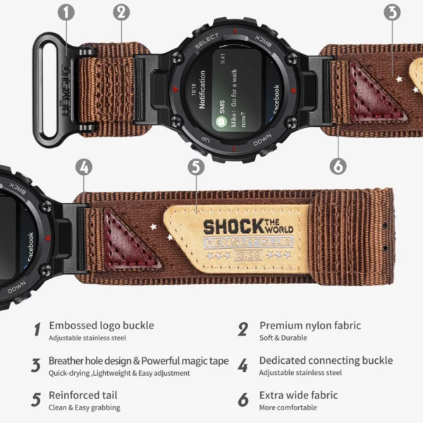 Coffee ShocktheWorld Nylon straps for Amazfit TRex