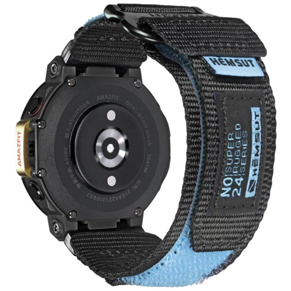 Blue Rainbow Rugged Nylon straps for Amazfit TRex