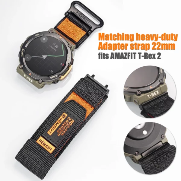 Orange Rainbow Rugged Nylon straps for Amazfit TRex