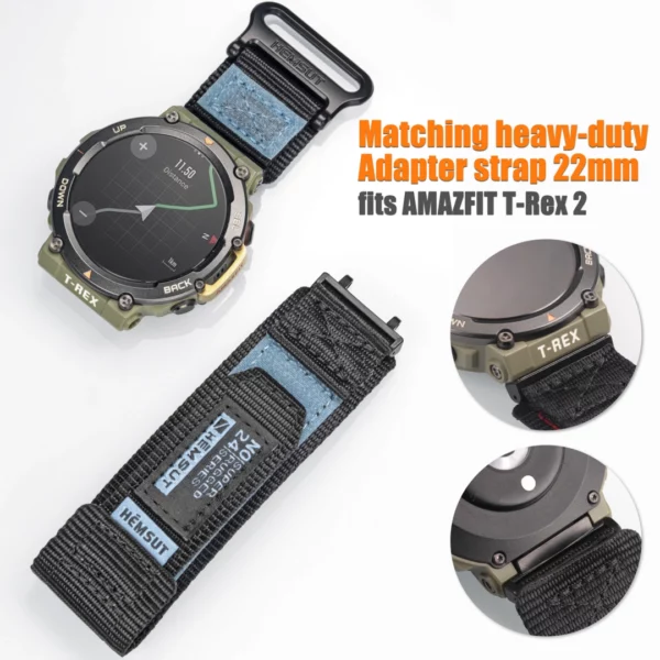 Blue Rainbow Rugged Nylon straps for Amazfit TRex