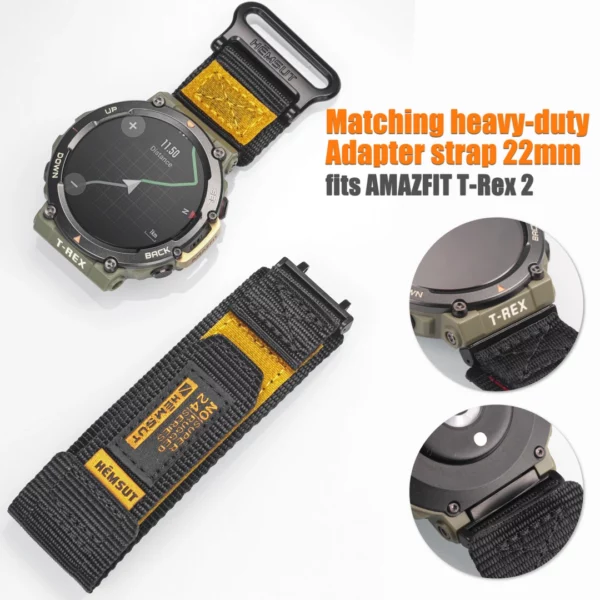Yellow Rainbow Rugged Nylon straps for Amazfit TRex