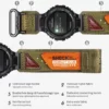 Green ShocktheWorld Nylon straps for Amazfit TRex