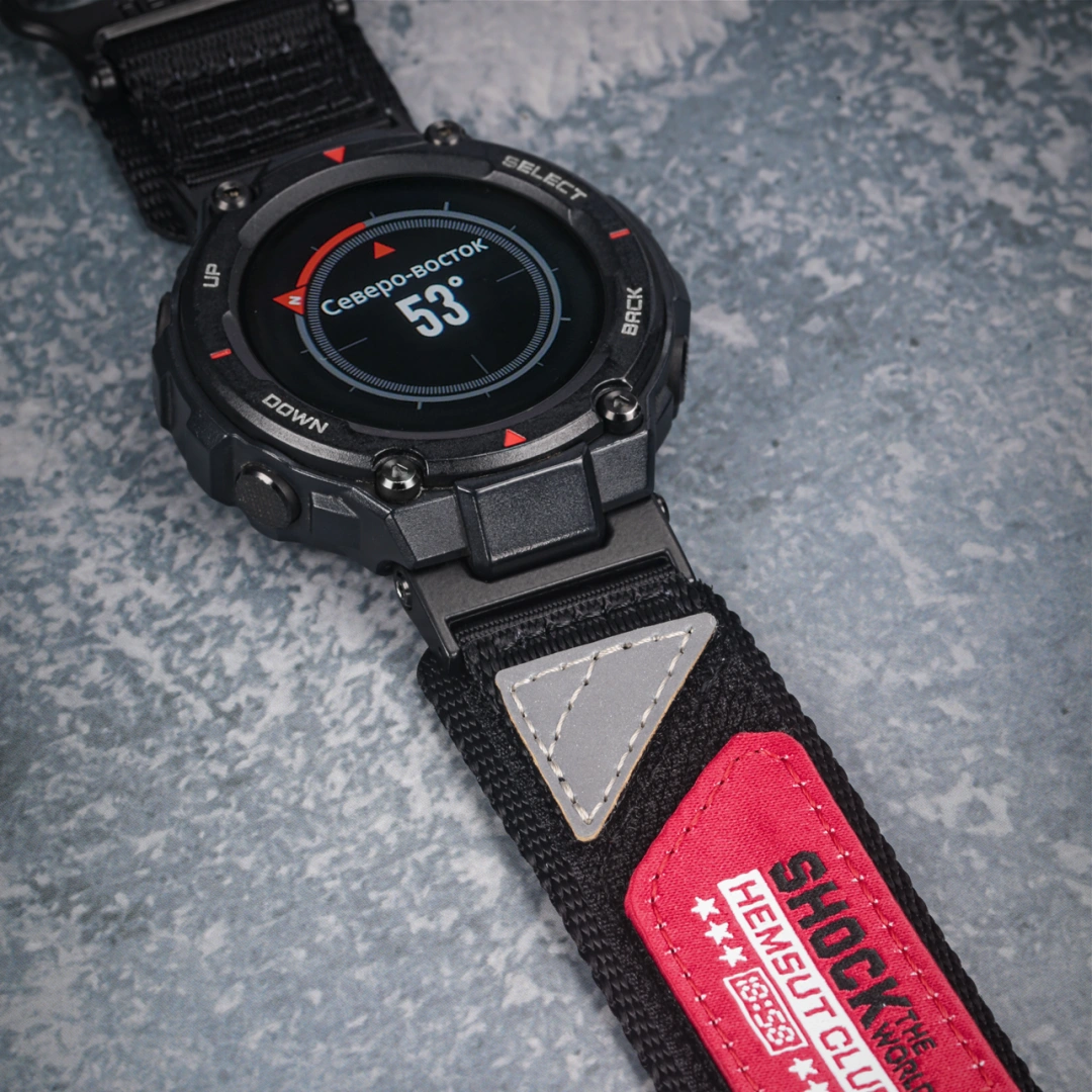 Black ShocktheWorld Nylon straps for Amazfit TRex