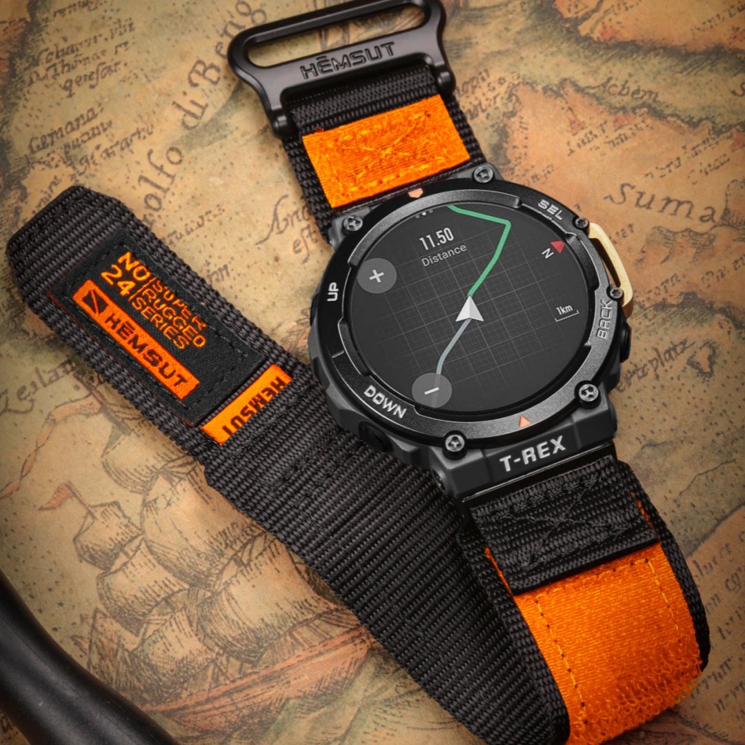 Orange Rainbow Rugged Nylon straps for Amazfit TRex