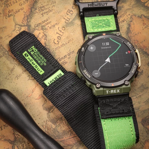 Green Rainbow Rugged Nylon straps for Amazfit TRex