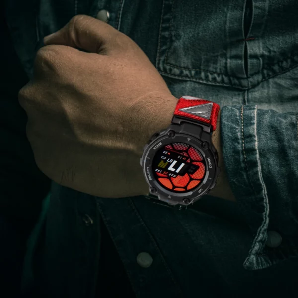 Red ShocktheWorld Nylon straps for Amazfit TRex