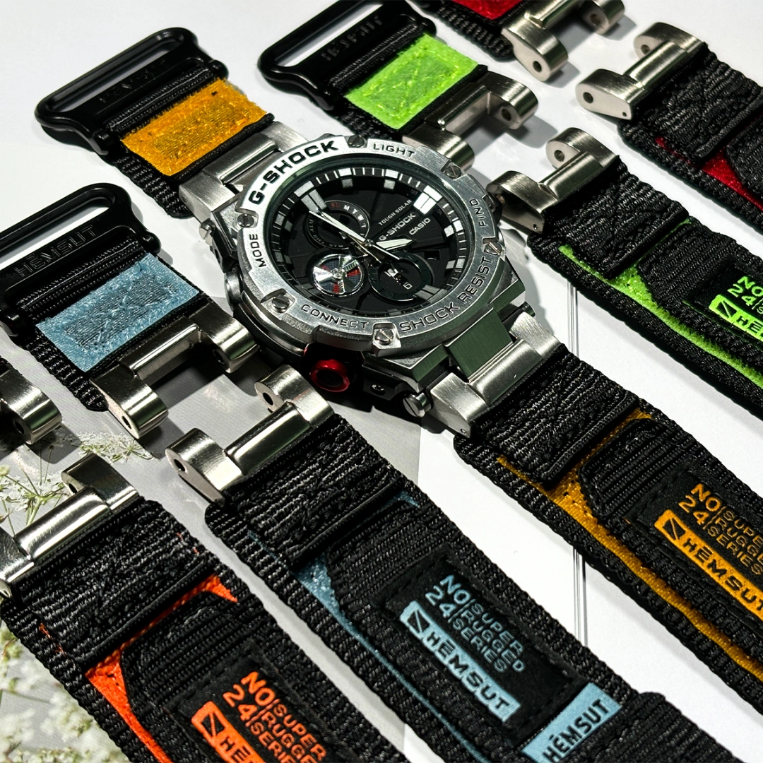 Hemsut Velcro Nylon Straps For Casio GST-B100