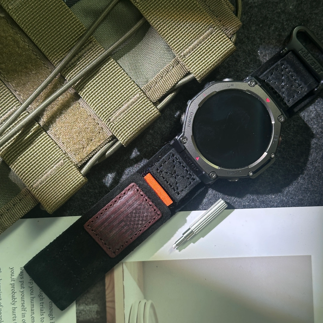 Suede Leather Watch Bands For Amazfit T-Rex 3 | BLK