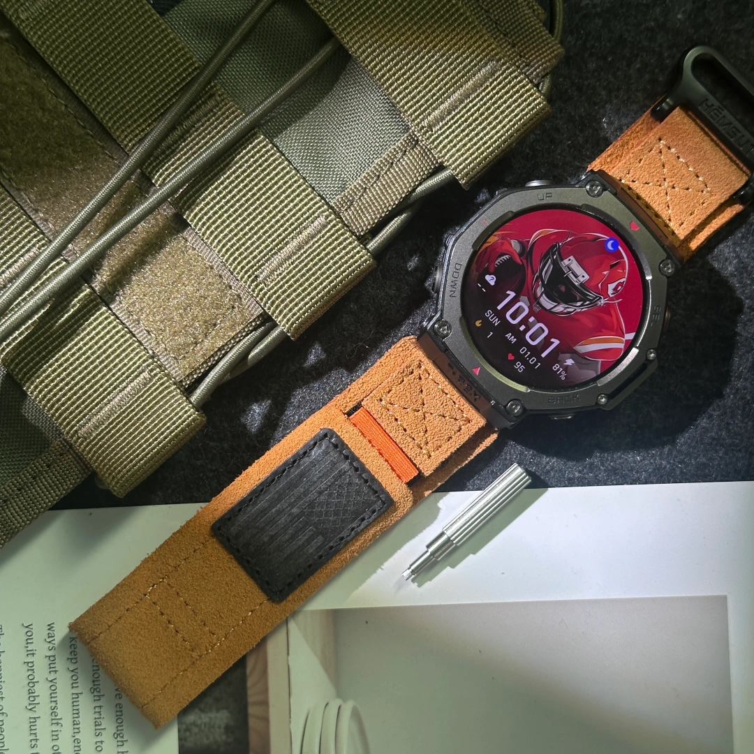 Suede Leather Watch Bands For Amazfit T-Rex 3 | Brown