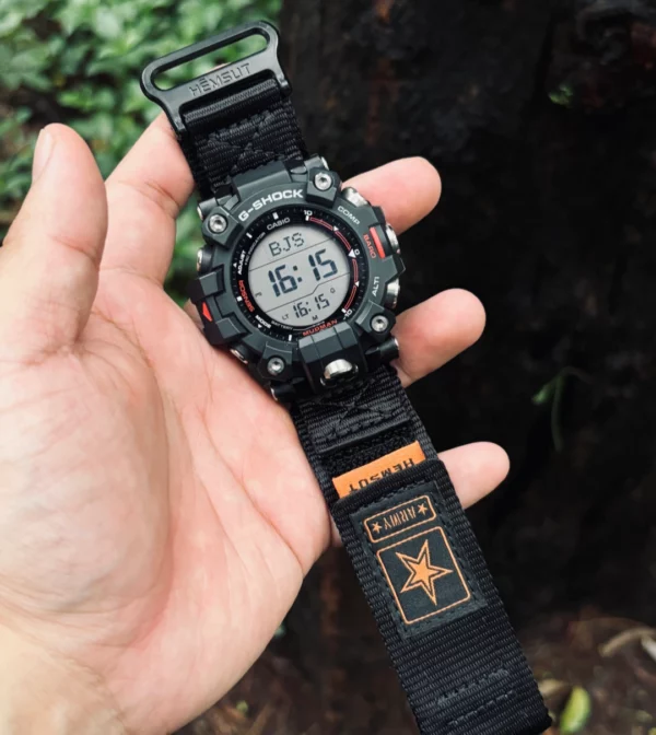 military army nylon watch bands for G-shock GW9500 Black red3 Military Army Nylon Watch Bands for G-Shock GW9500 | Black Orange
