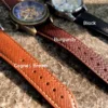 Badalassi Carlo Italian Leather Watch Strap | HEMSUT4 Black Burgundy and Cognac Brown Badalassi Carlo leather watch straps