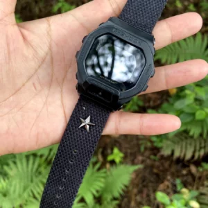 hb147-gbd200-black Black Patton canvas watch band for G-Shock GBD-200
