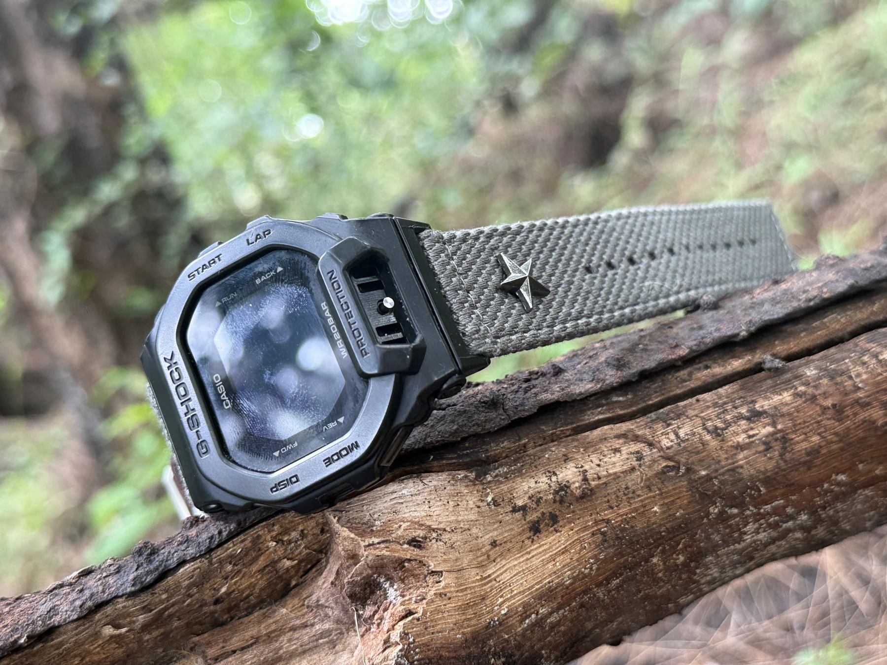 Grey Patton canvas watch band for G-Shock GBD-200