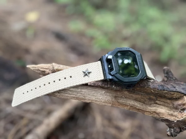 hb147-gbd200-khaki Khaki Patton canvas watch band for G-Shock GBD-200