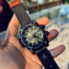 hb147-gg1000-black Black Patton canvas watch band for G-Shock GG-1000, GWG-100 and GSG-100