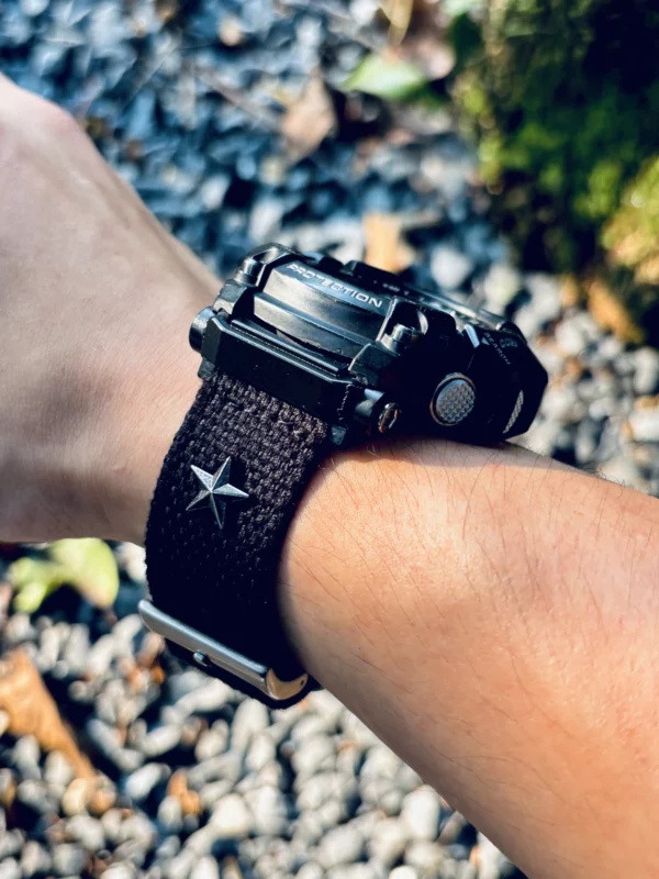 hb147-gg1000-black-wrist Black Wrist Patton canvas watch band for G-Shock GG-1000, GWG-100 and GSG-100