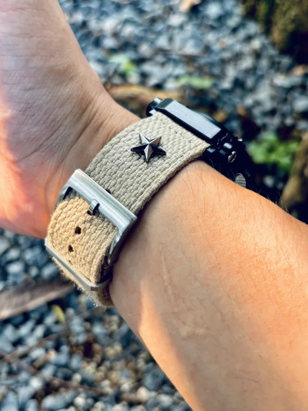 hb147-gg1000-khaki-wrist Khaki Wrist Patton canvas watch band for G-Shock GG-1000, GWG-100 and GSG-100