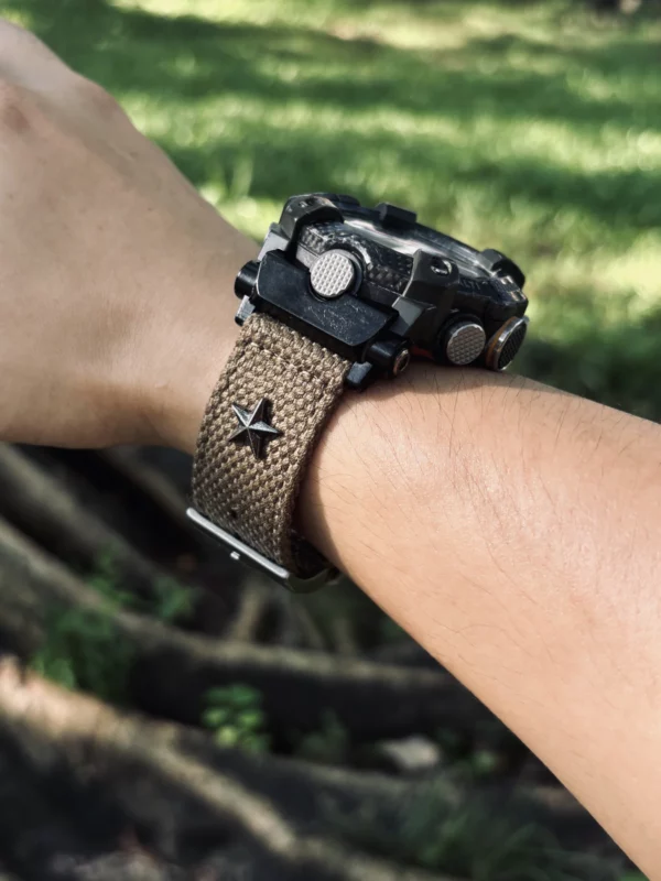 hb147-ggb100-army-green-wrist Army Green Wrist Patton canvas watch band for G-Shock GG-B100