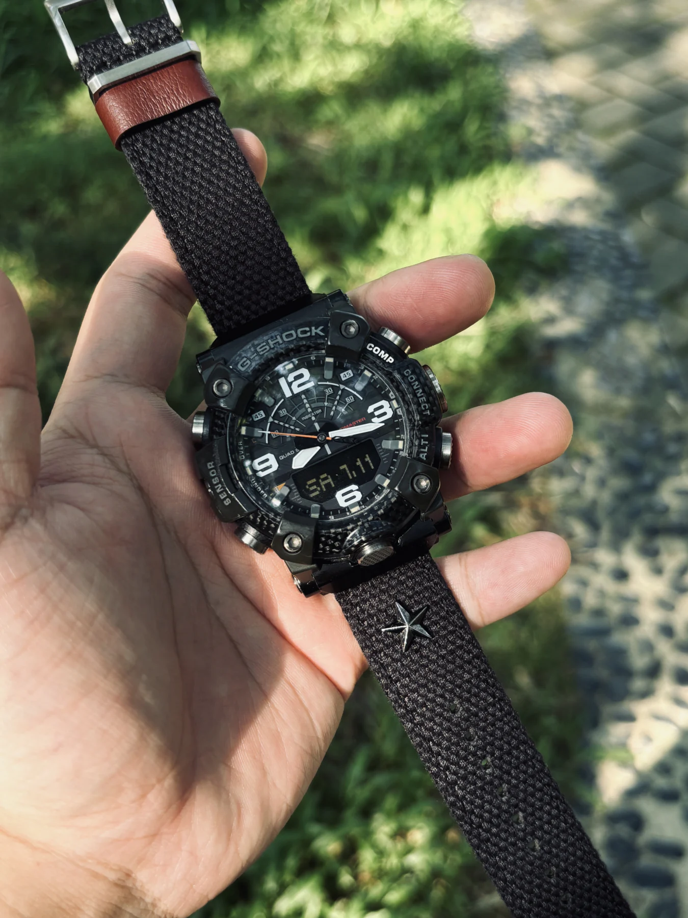 Black Patton canvas watch band for G-Shock GG-B100