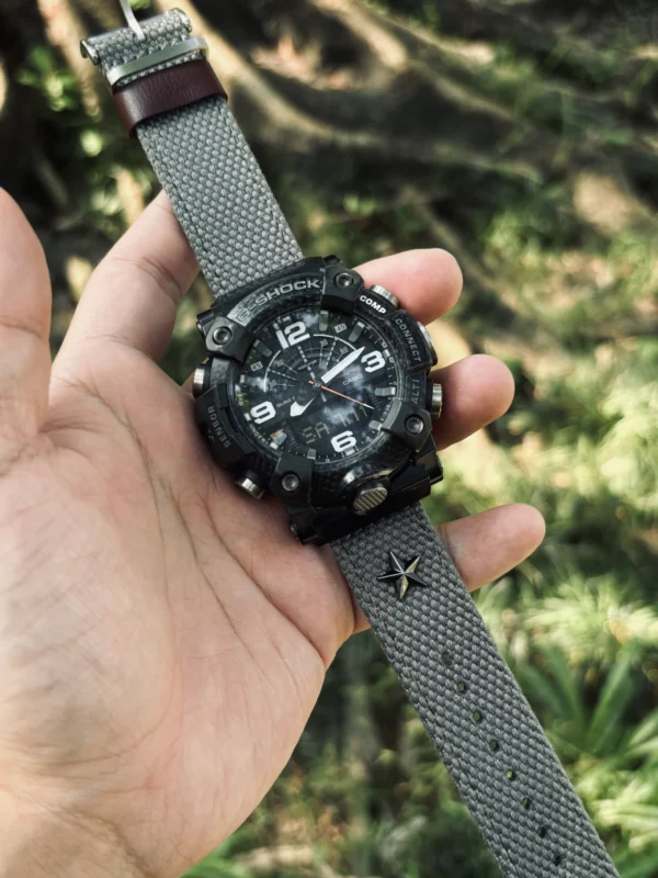hb147-ggb100-grey Grey Patton canvas watch band for G-Shock GG-B100