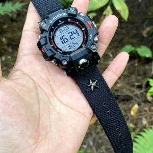 hb147-gw9500-black Black Patton canvas watch band for G-Shock GW-9500
