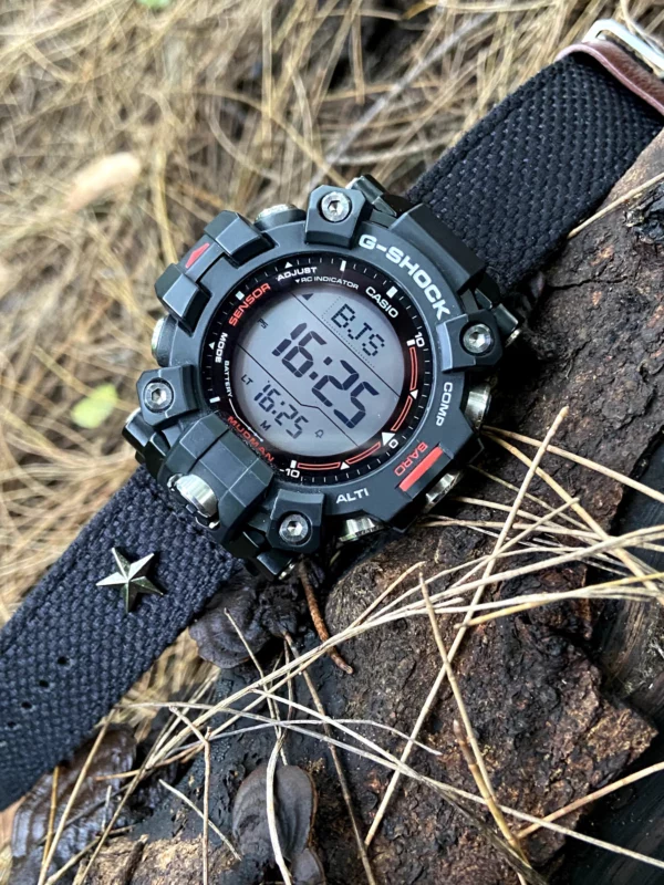 hb147-gw9500-black-wrist Black Wrist Patton canvas watch band for G-Shock GW-9500