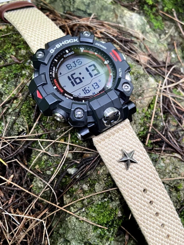 hb147-gw9500-khaki-wrist Khaki Wrist Patton canvas watch band for G-Shock GW-9500